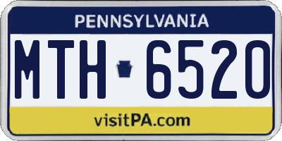 PA license plate MTH6520