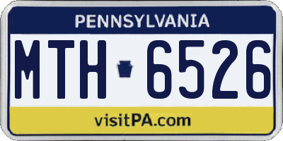 PA license plate MTH6526