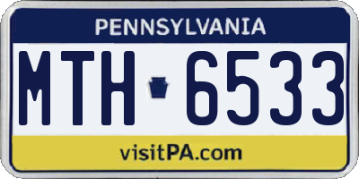 PA license plate MTH6533