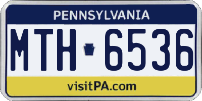 PA license plate MTH6536