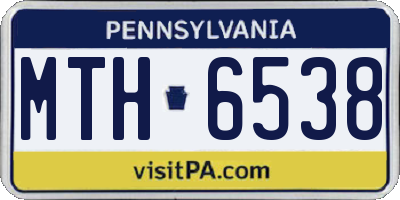 PA license plate MTH6538