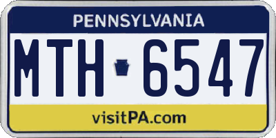 PA license plate MTH6547