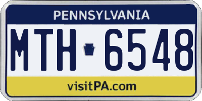 PA license plate MTH6548