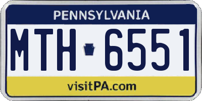 PA license plate MTH6551