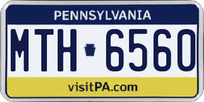 PA license plate MTH6560