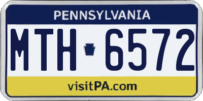 PA license plate MTH6572