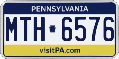 PA license plate MTH6576