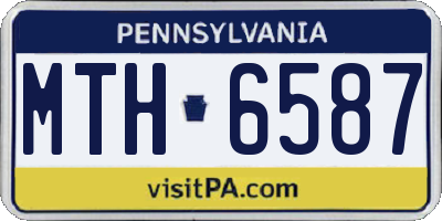 PA license plate MTH6587