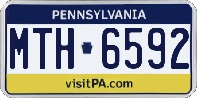 PA license plate MTH6592