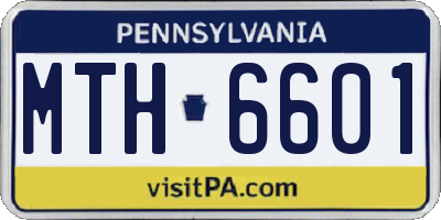 PA license plate MTH6601