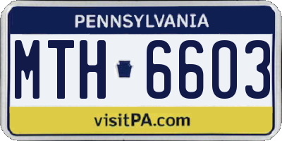 PA license plate MTH6603