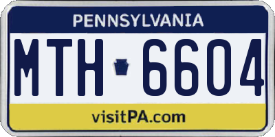 PA license plate MTH6604