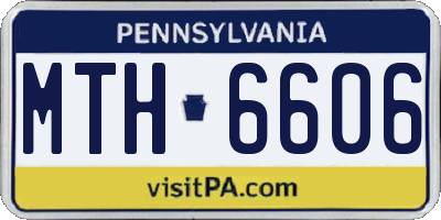 PA license plate MTH6606