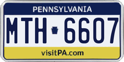 PA license plate MTH6607