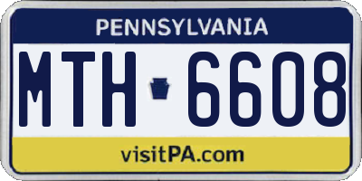 PA license plate MTH6608