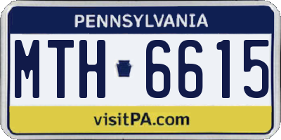 PA license plate MTH6615