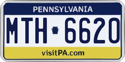 PA license plate MTH6620