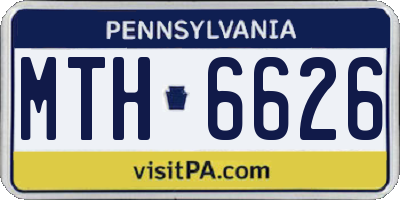 PA license plate MTH6626