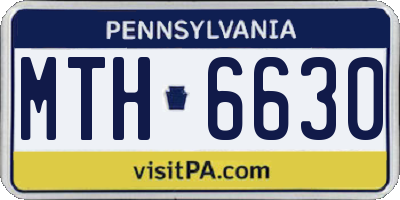 PA license plate MTH6630