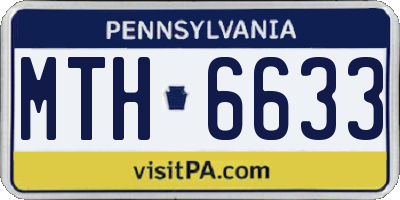 PA license plate MTH6633