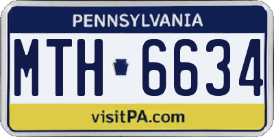 PA license plate MTH6634