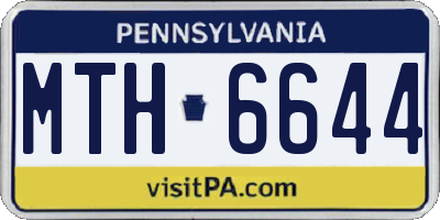 PA license plate MTH6644