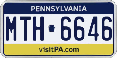 PA license plate MTH6646