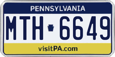 PA license plate MTH6649