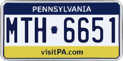 PA license plate MTH6651