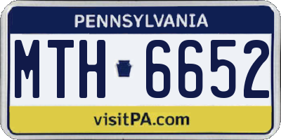 PA license plate MTH6652