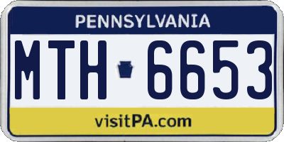 PA license plate MTH6653