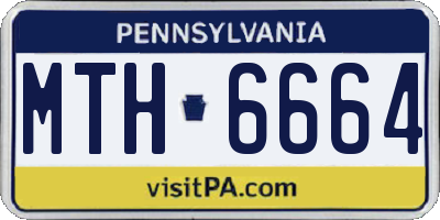 PA license plate MTH6664