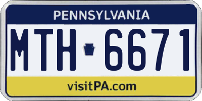 PA license plate MTH6671