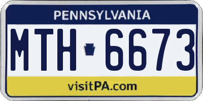 PA license plate MTH6673