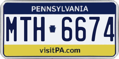 PA license plate MTH6674