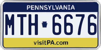 PA license plate MTH6676