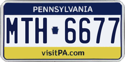 PA license plate MTH6677