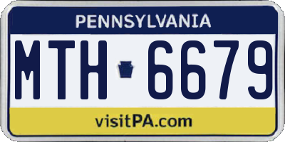 PA license plate MTH6679