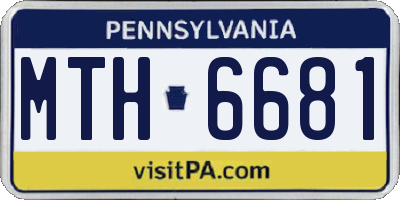 PA license plate MTH6681
