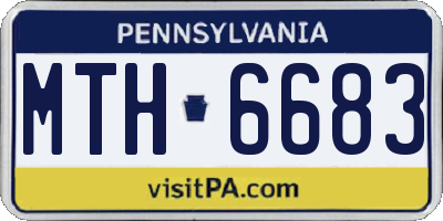 PA license plate MTH6683