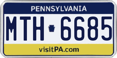 PA license plate MTH6685