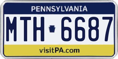 PA license plate MTH6687