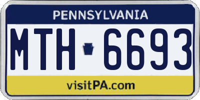 PA license plate MTH6693
