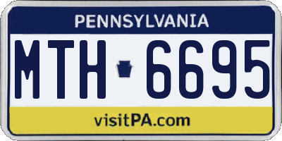 PA license plate MTH6695