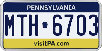 PA license plate MTH6703