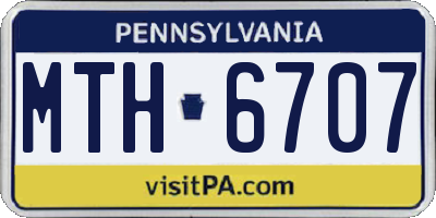 PA license plate MTH6707
