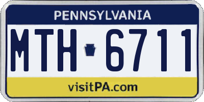 PA license plate MTH6711