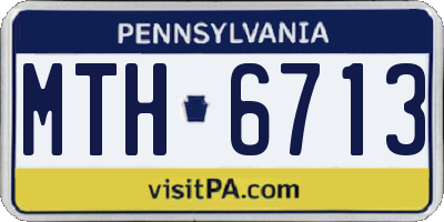 PA license plate MTH6713