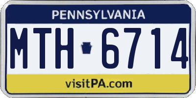 PA license plate MTH6714