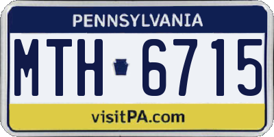 PA license plate MTH6715